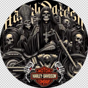 Harley Davidson Coaster Motorbike Design - 55cm